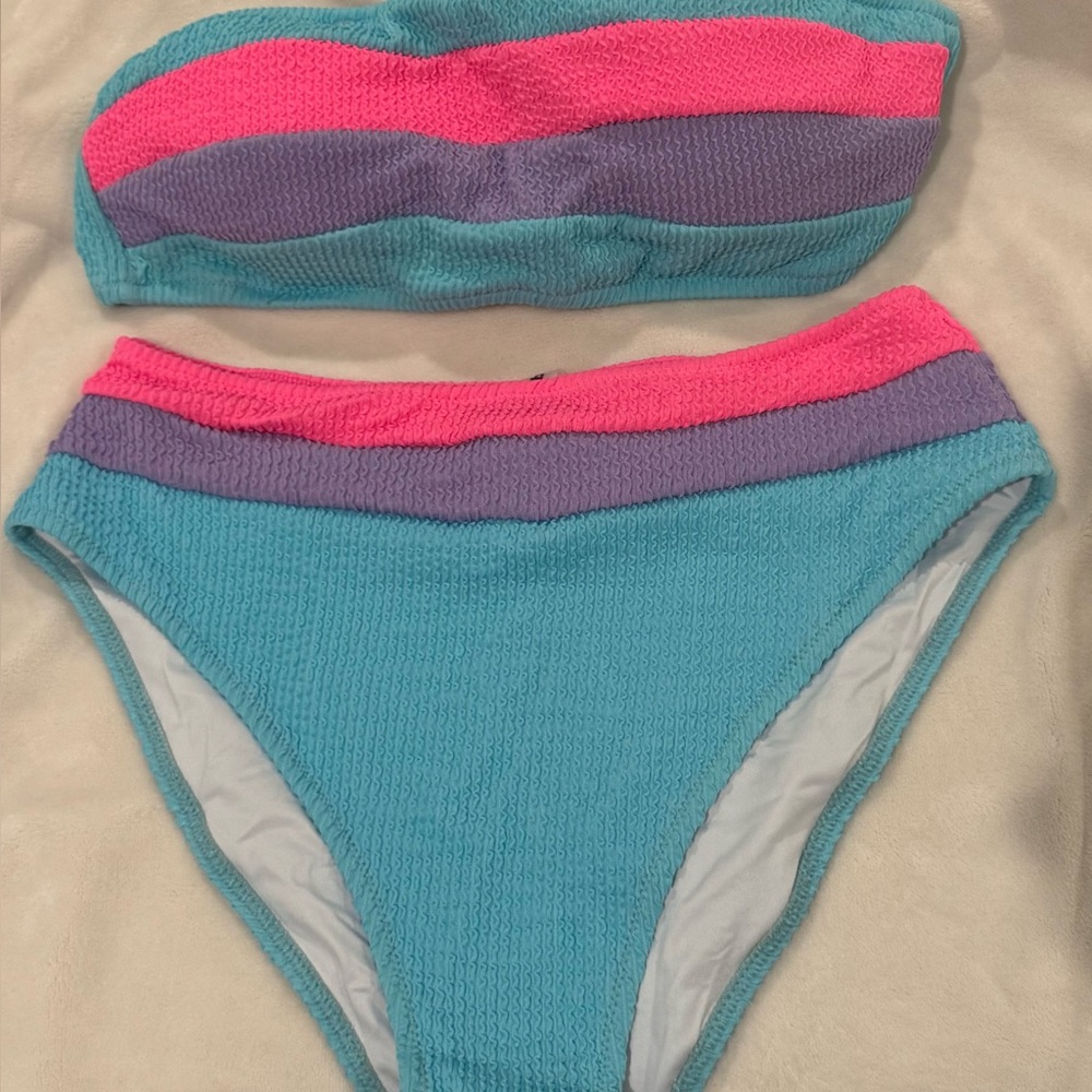 Popvil Color Block Patchwork Bikini - NWT